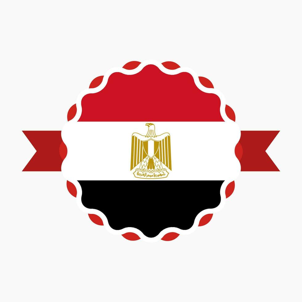 creativo Egipto bandera emblema Insignia vector