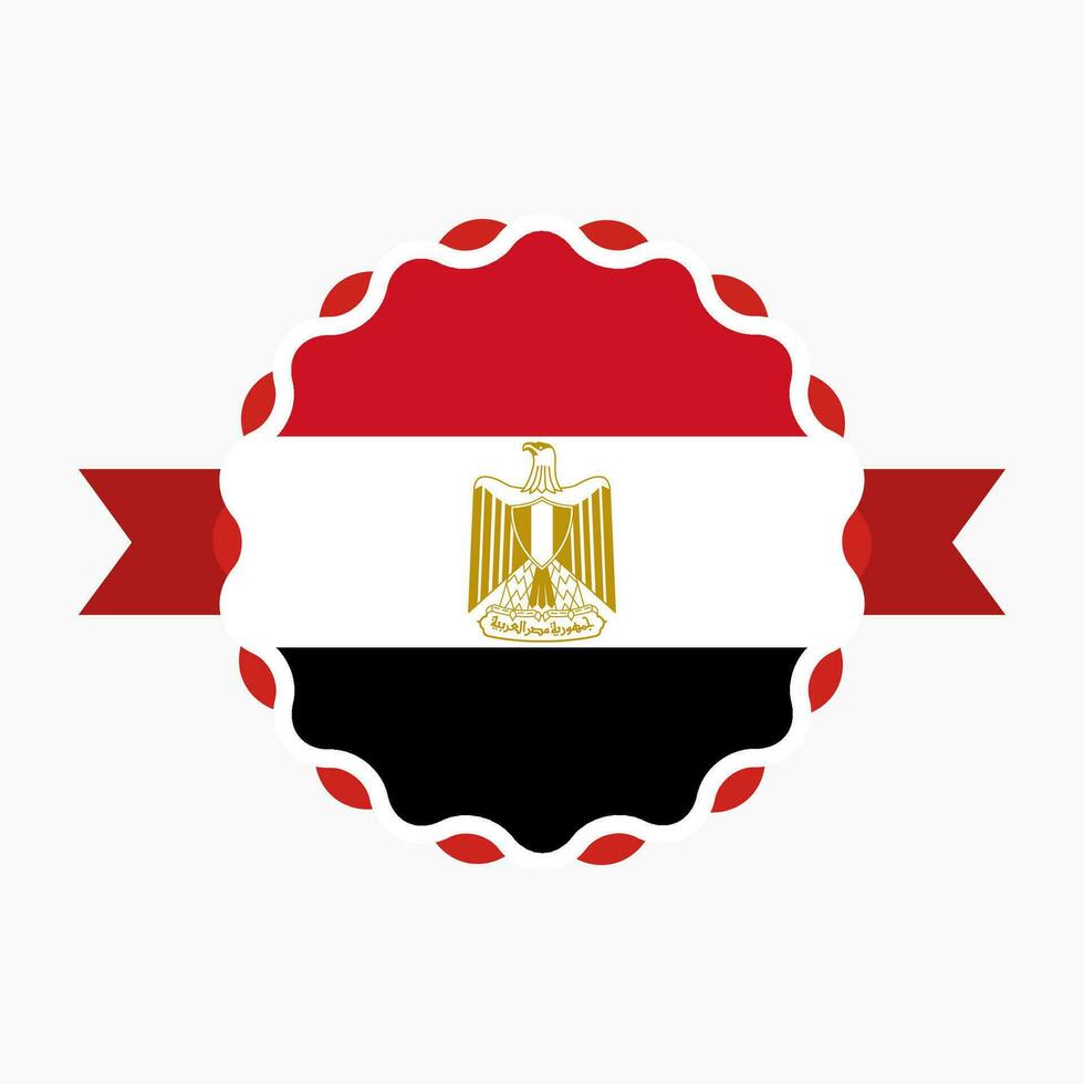 Creative Egypt Flag Emblem Badge vector