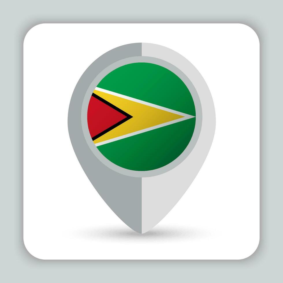 Guyana Flag Pin Map Icon vector