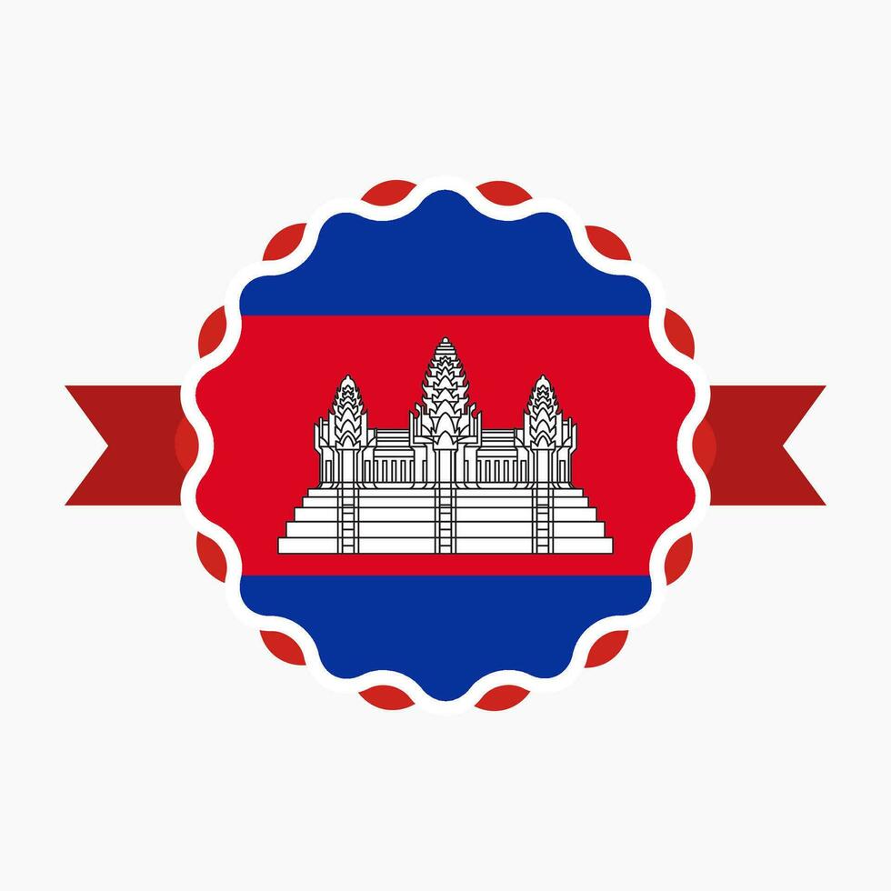 creativo Camboya bandera emblema Insignia vector