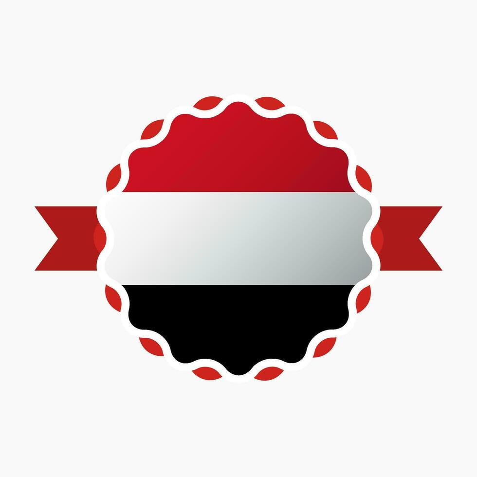 Creative Yemen Flag Emblem Badge vector