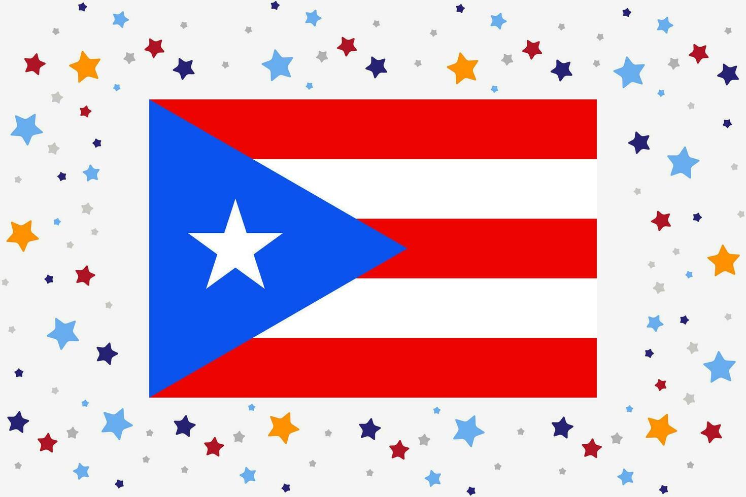 Puerto Rico Flag Independence Day Celebration With Stars vector