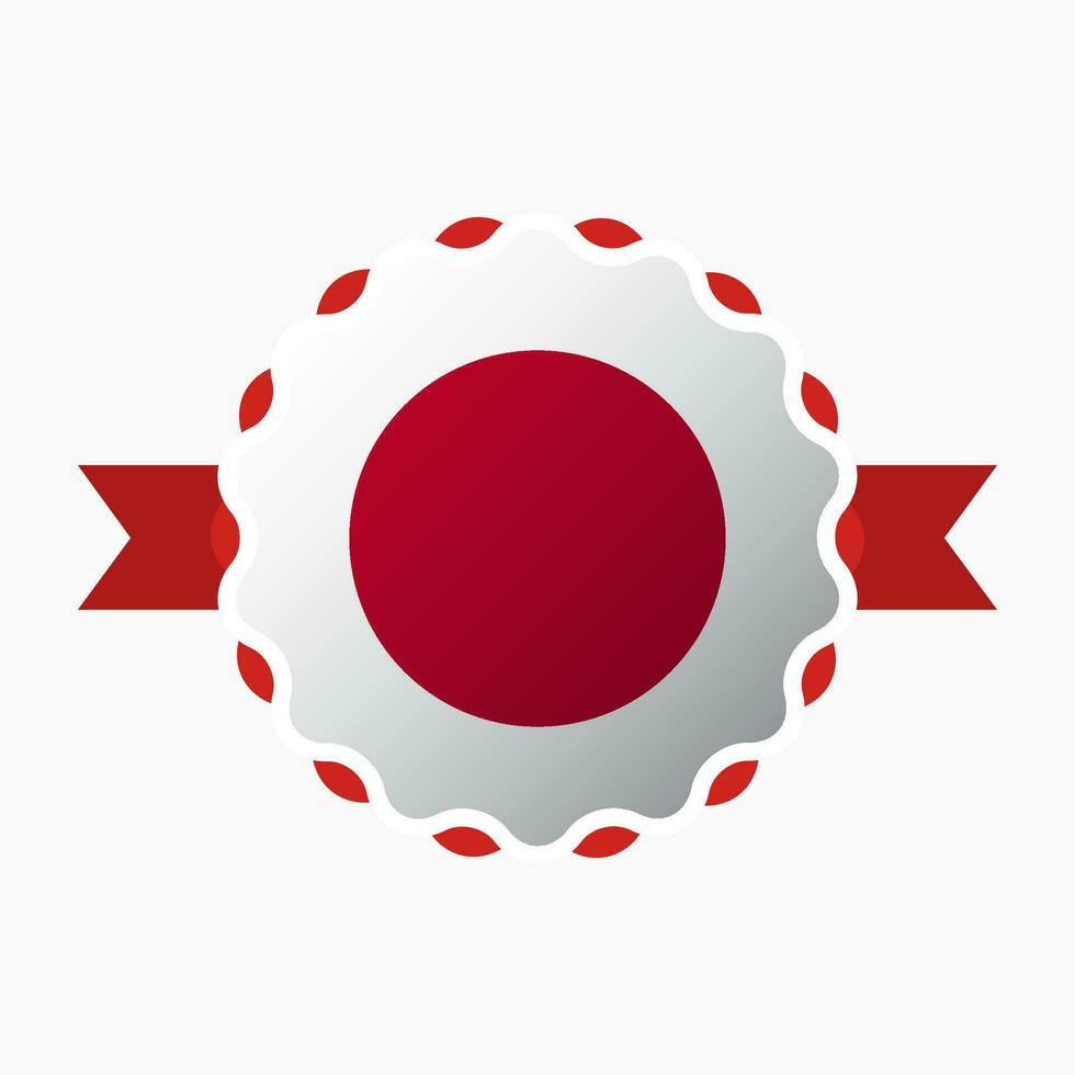 Creative Japan Flag Emblem Badge vector