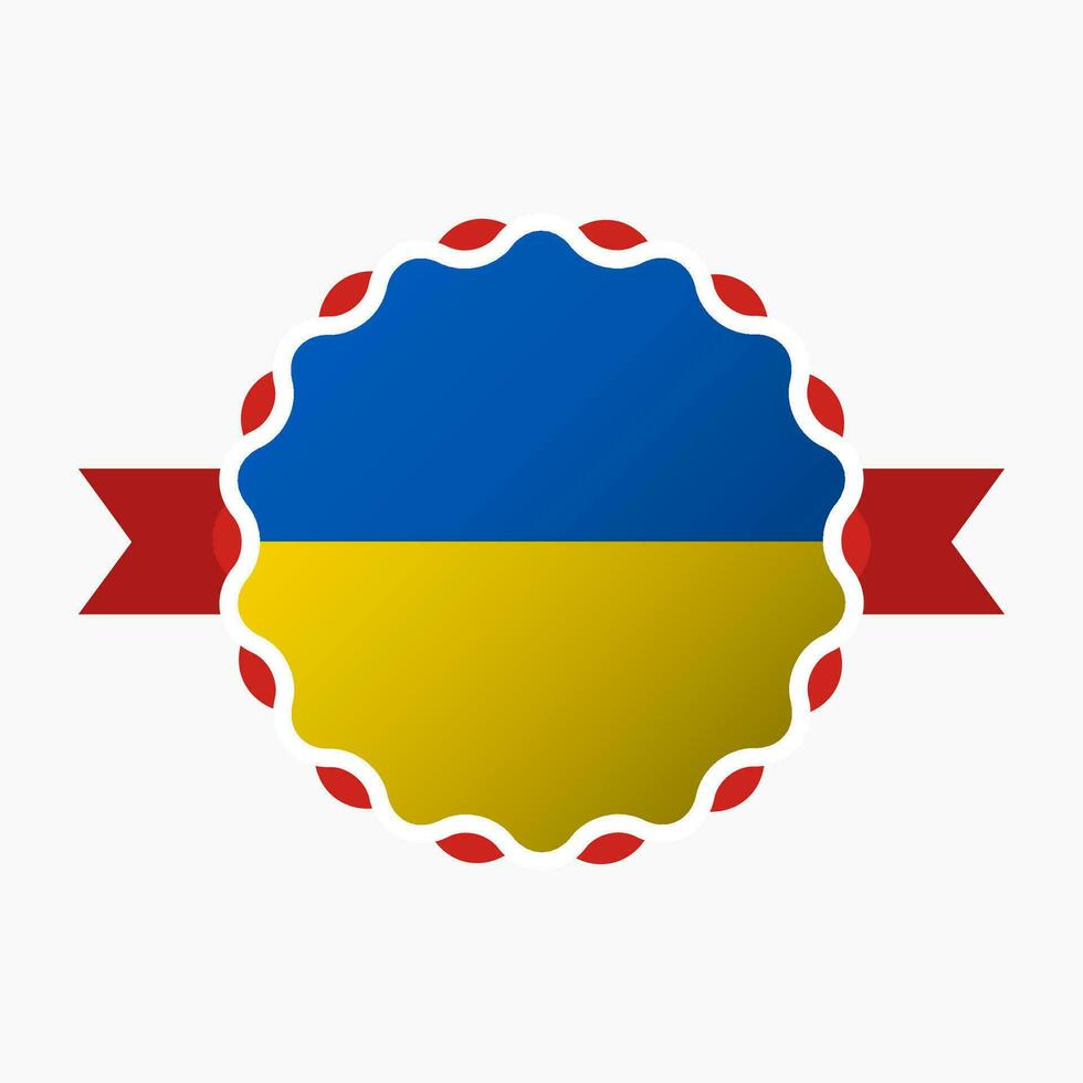 Creative Ukraine Flag Emblem Badge vector