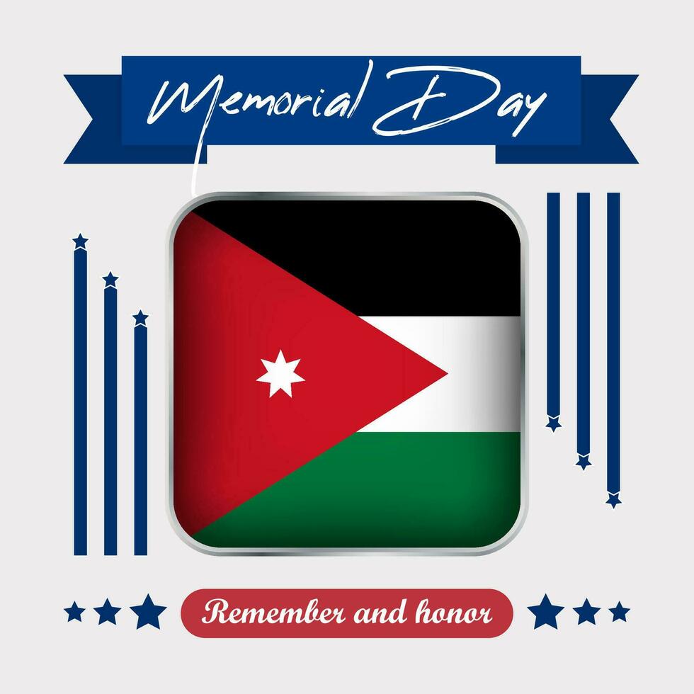 Jordan Memorial Day Vector Illustration