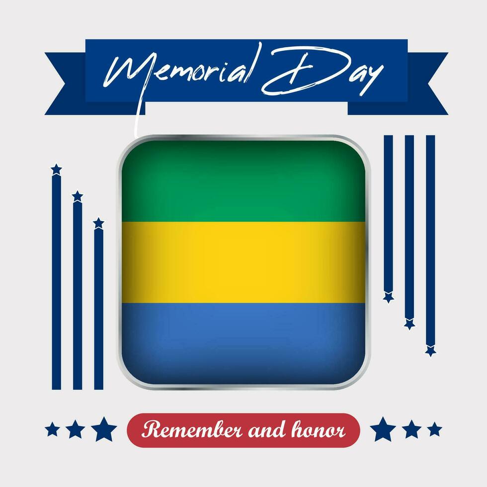 Gabon Memorial Day Vector Illustration