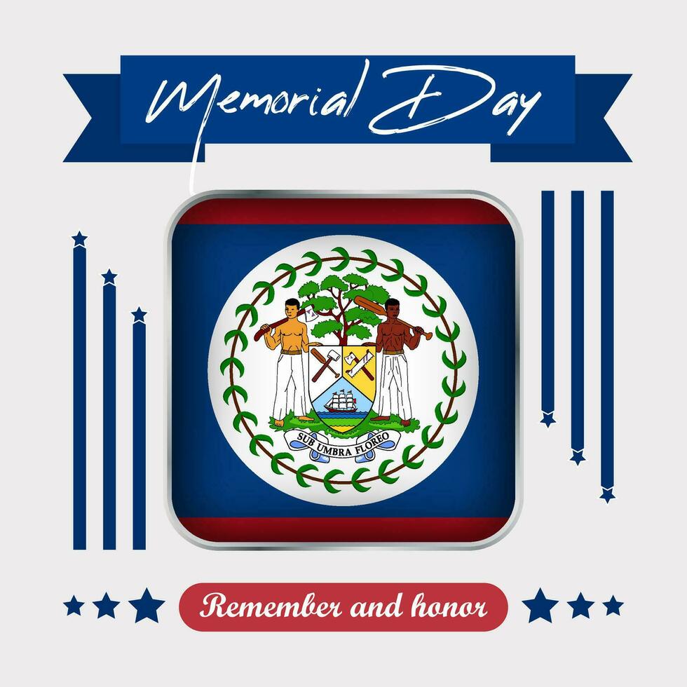 Belize Memorial Day Vector Illustration