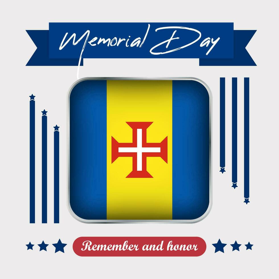 Madeira Memorial Day Vector Illustration