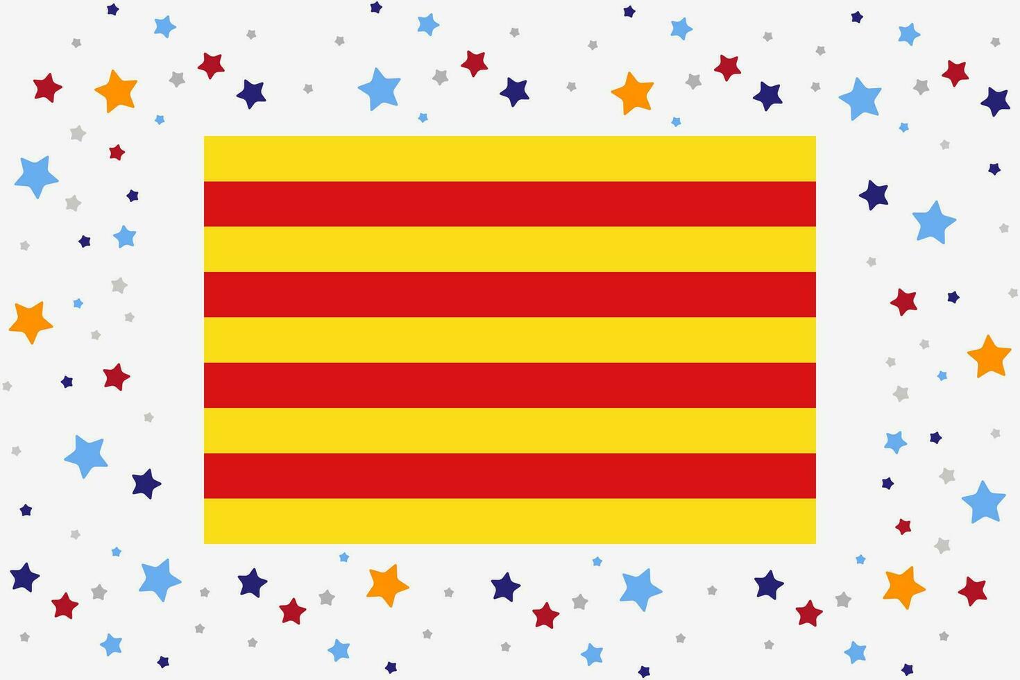 Cataluña bandera independencia día celebracion con estrellas vector