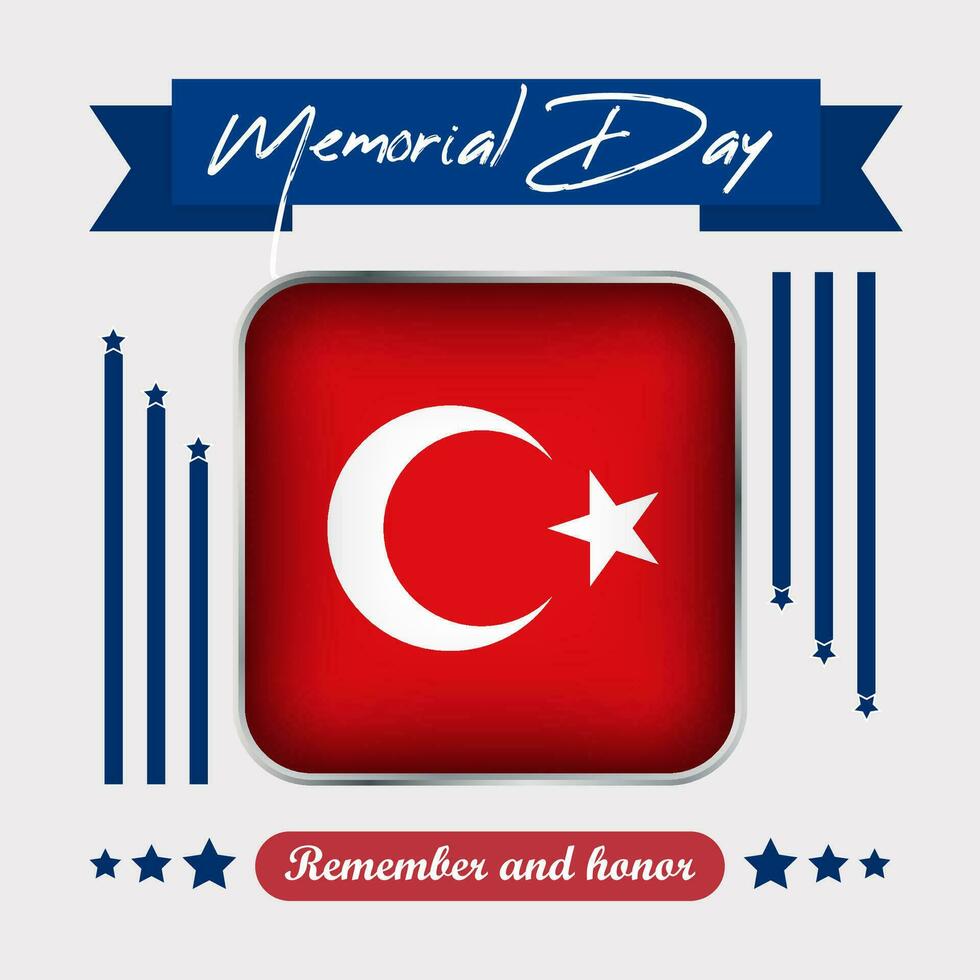 Turkey Memorial Day Vector Illustration
