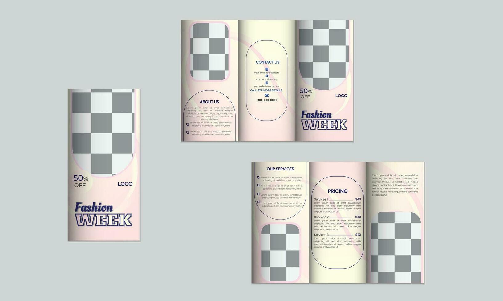 fashion week stylist brochure template vector