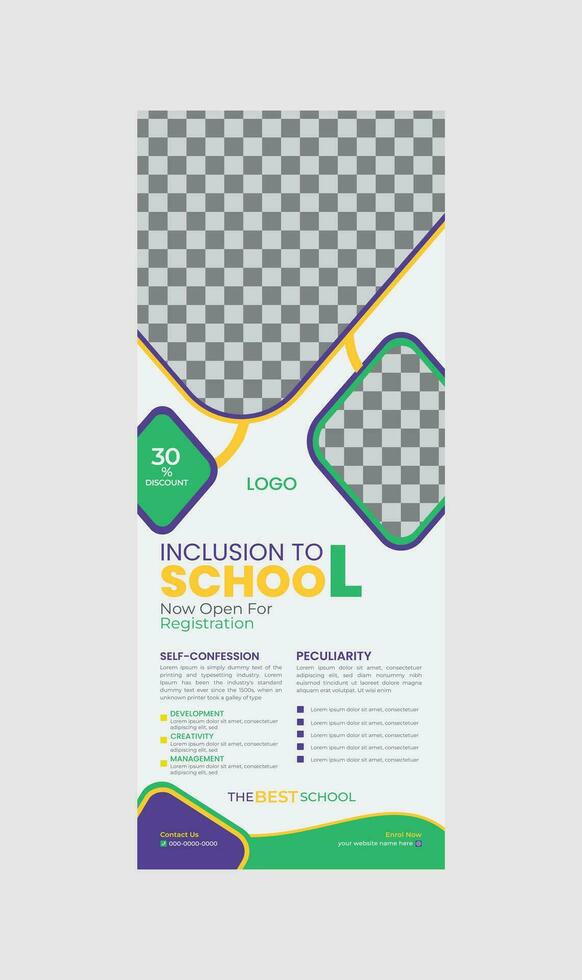 Back to school admission study college education kids banner vector