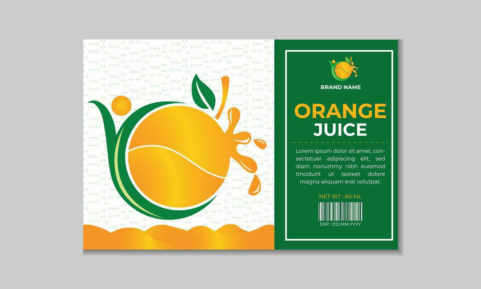 Natural orange juice label template vector