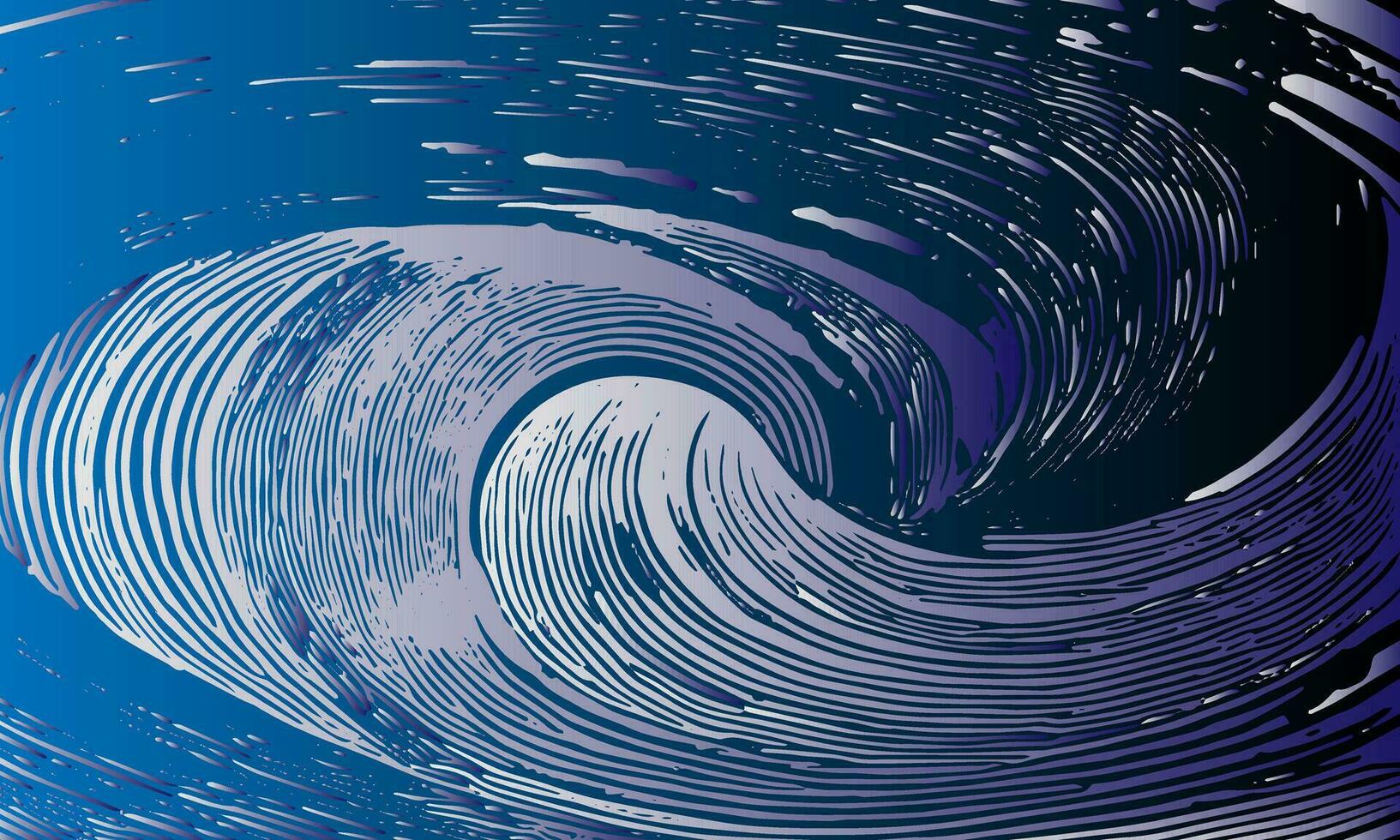 a blue wave with a swirl pattern on it vector