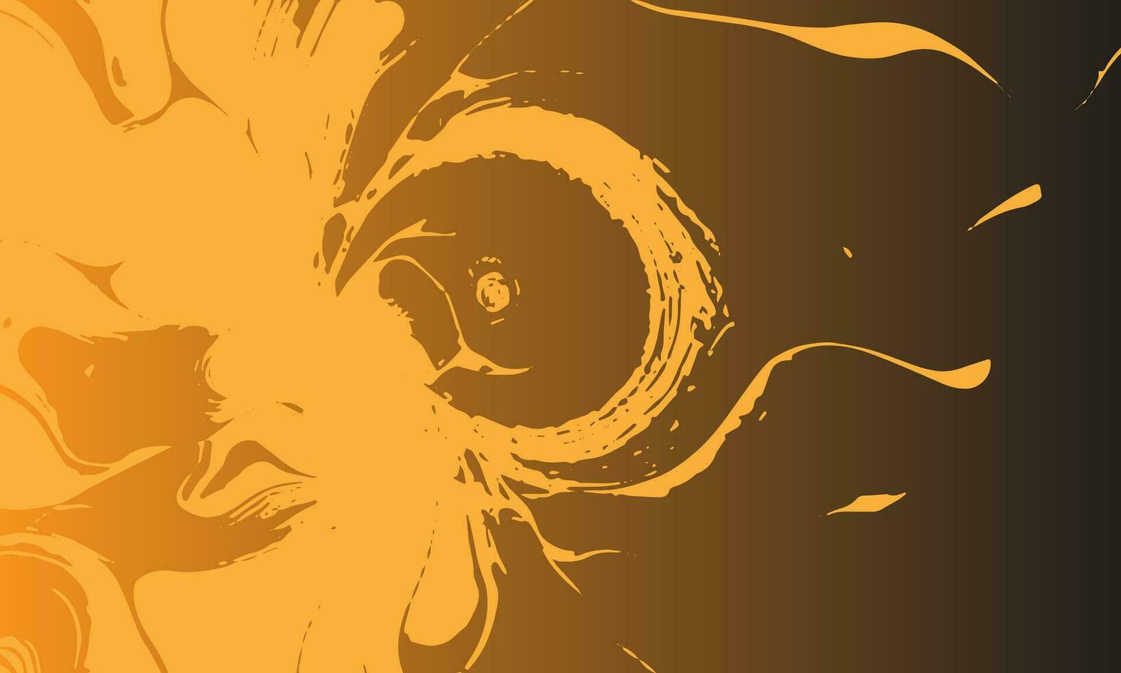 a yellow and black swirl on a black background vector