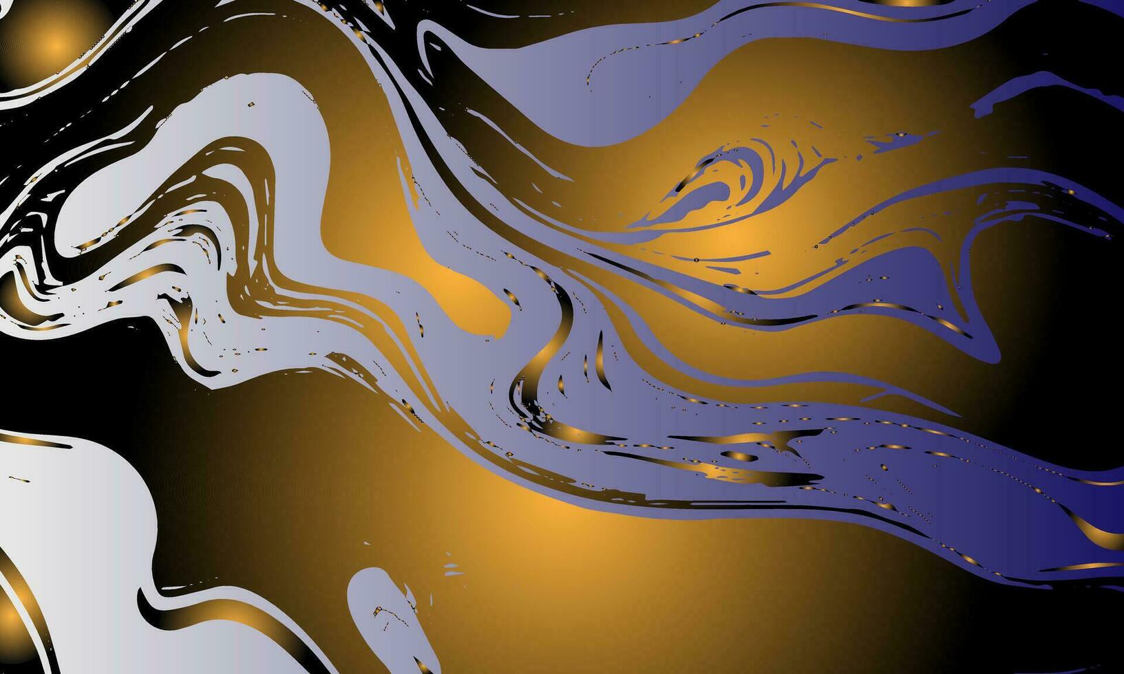 a black and gold abstract background with a white and gold swirl vector