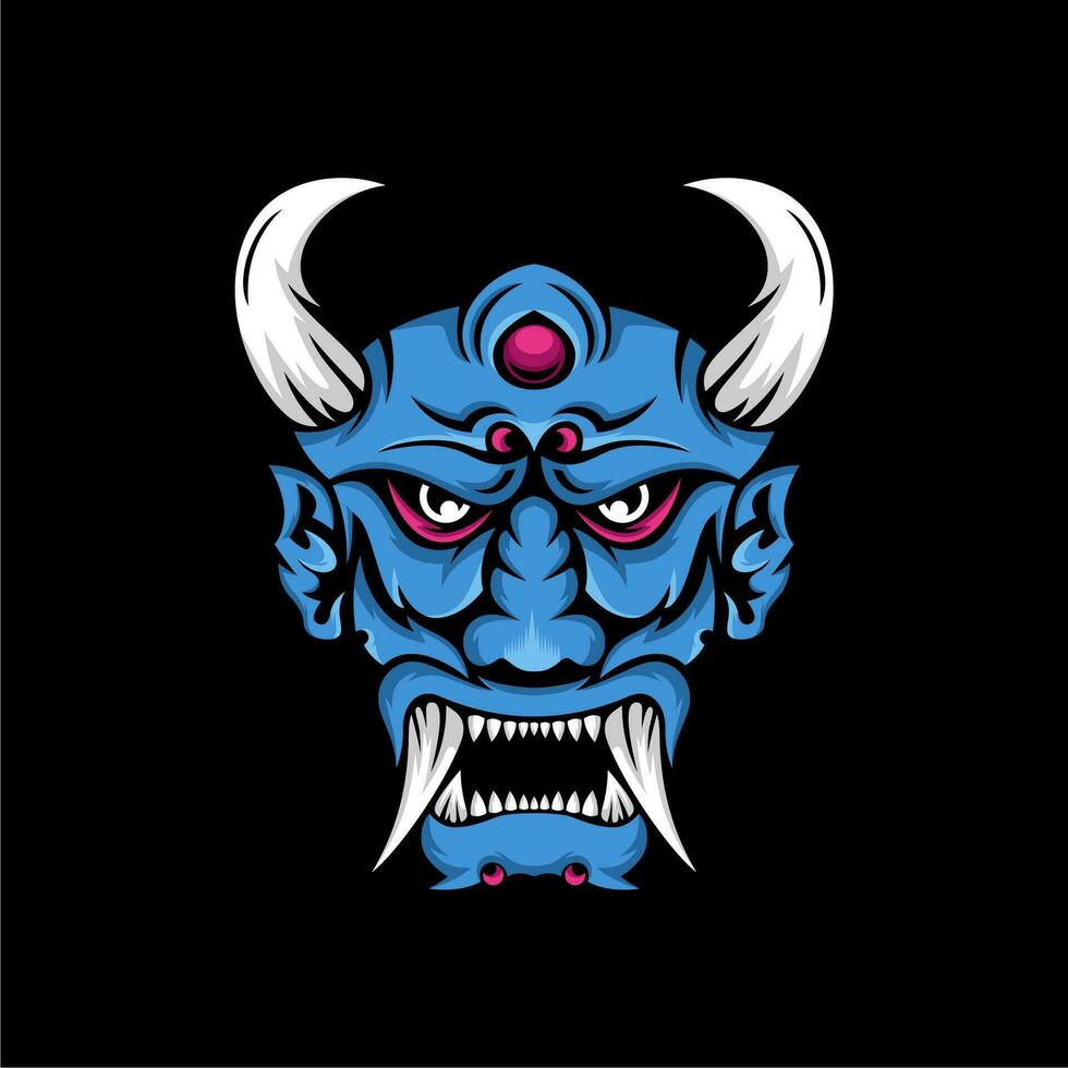 oni mask hannya culture japanese vector design