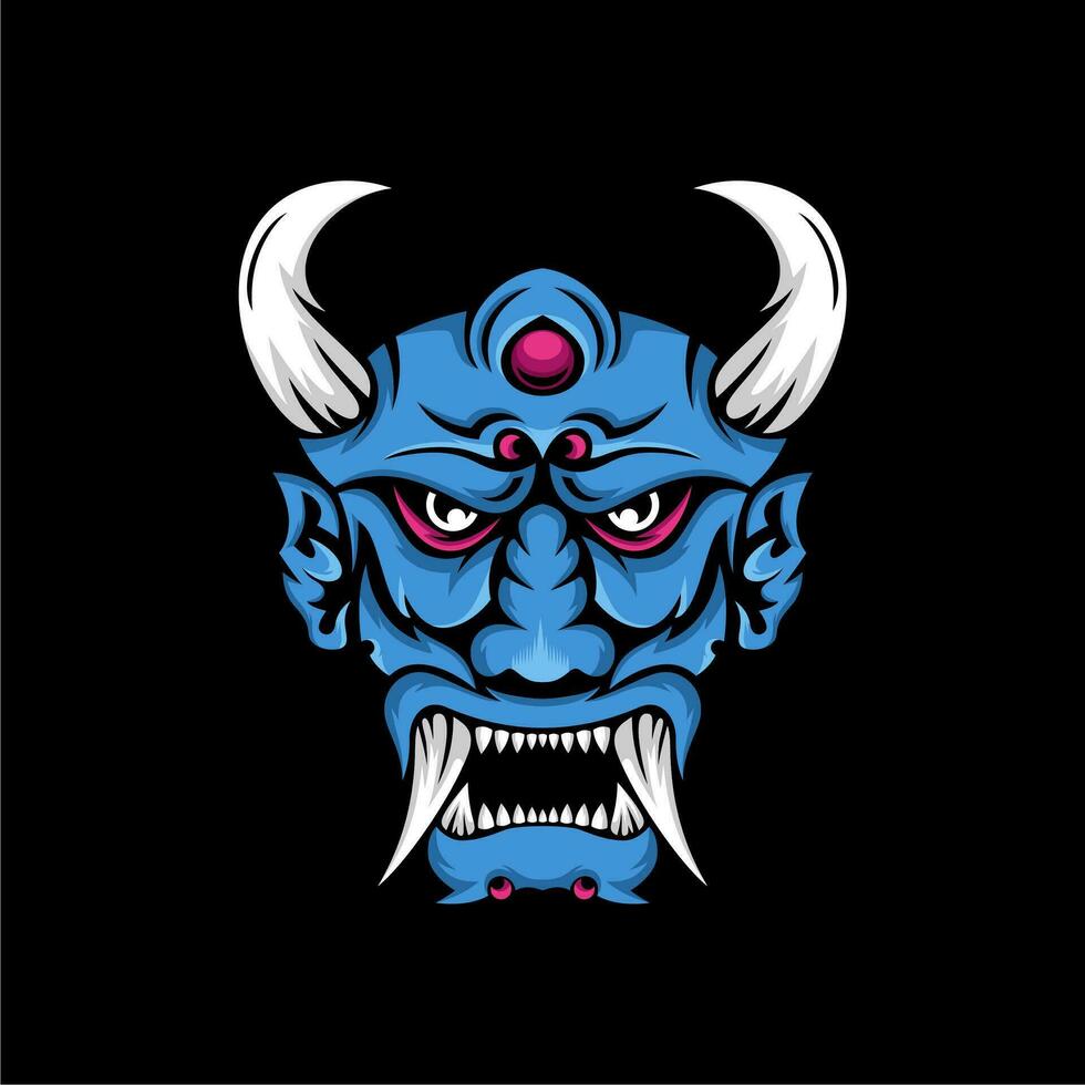 oni máscara hannya cultura japonés vector diseño