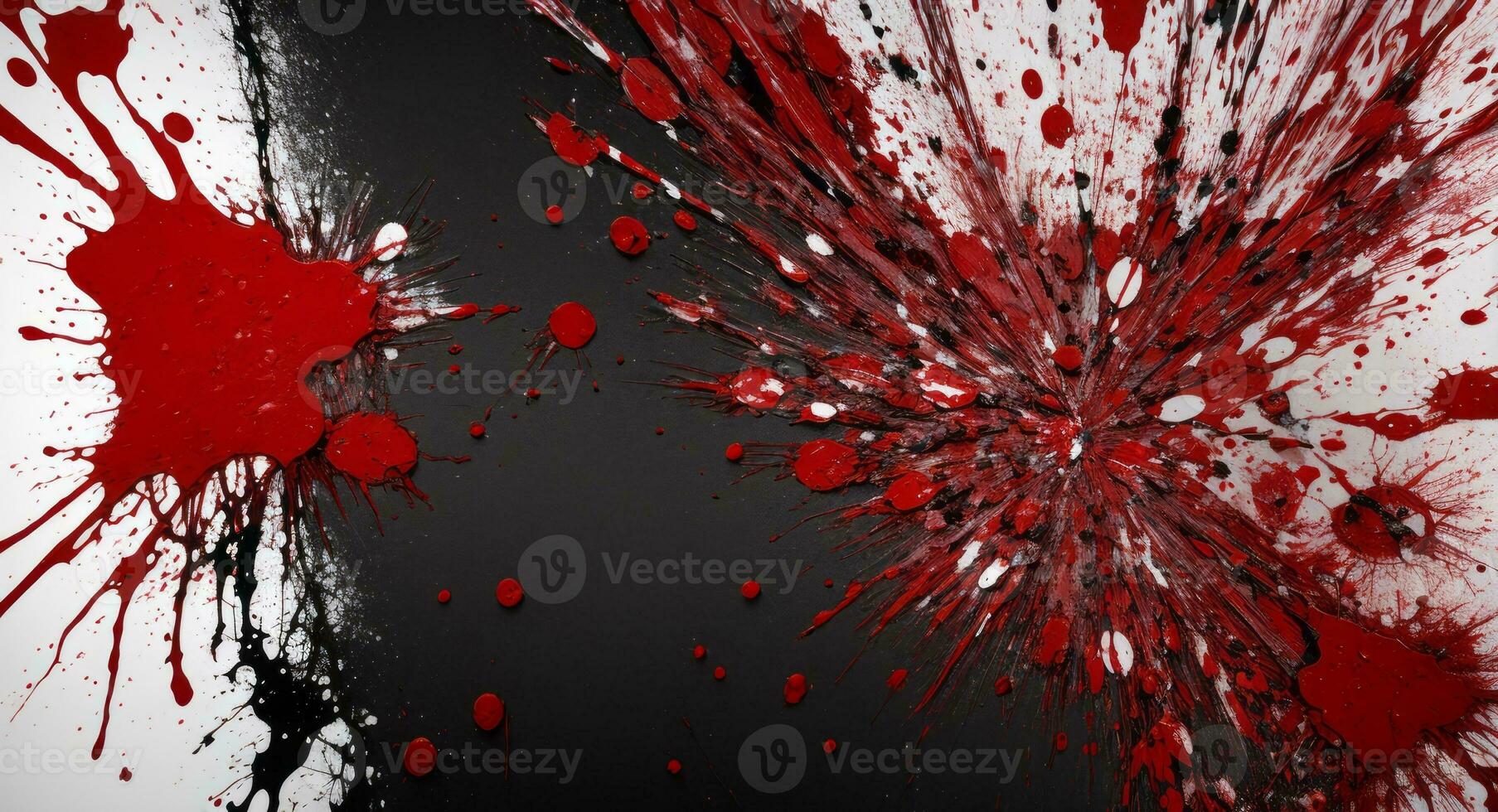 ai generado artístico rojo sangre salpicado en blanco lona fondo de pantalla foto