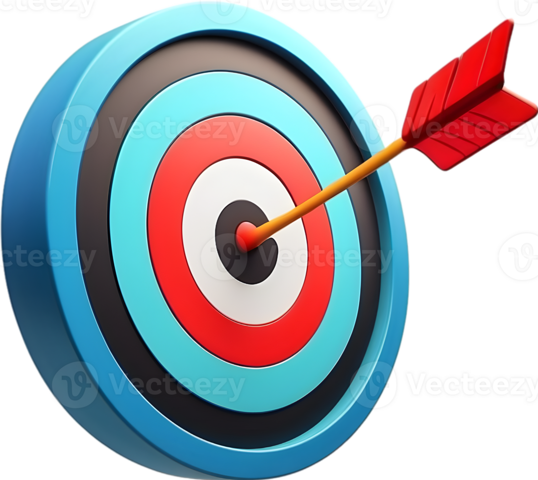 AI generated an arrow in the center of a target with arrows ai