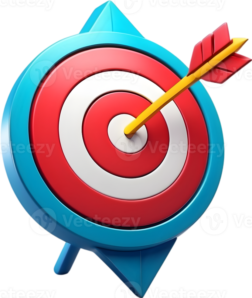 AI generated an arrow in the center of a target with arrows ai