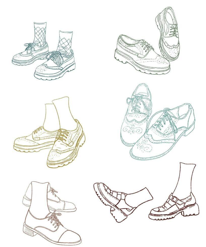 obra de arte Arte línea vistoso Zapatos ilustración pintura tablero vector