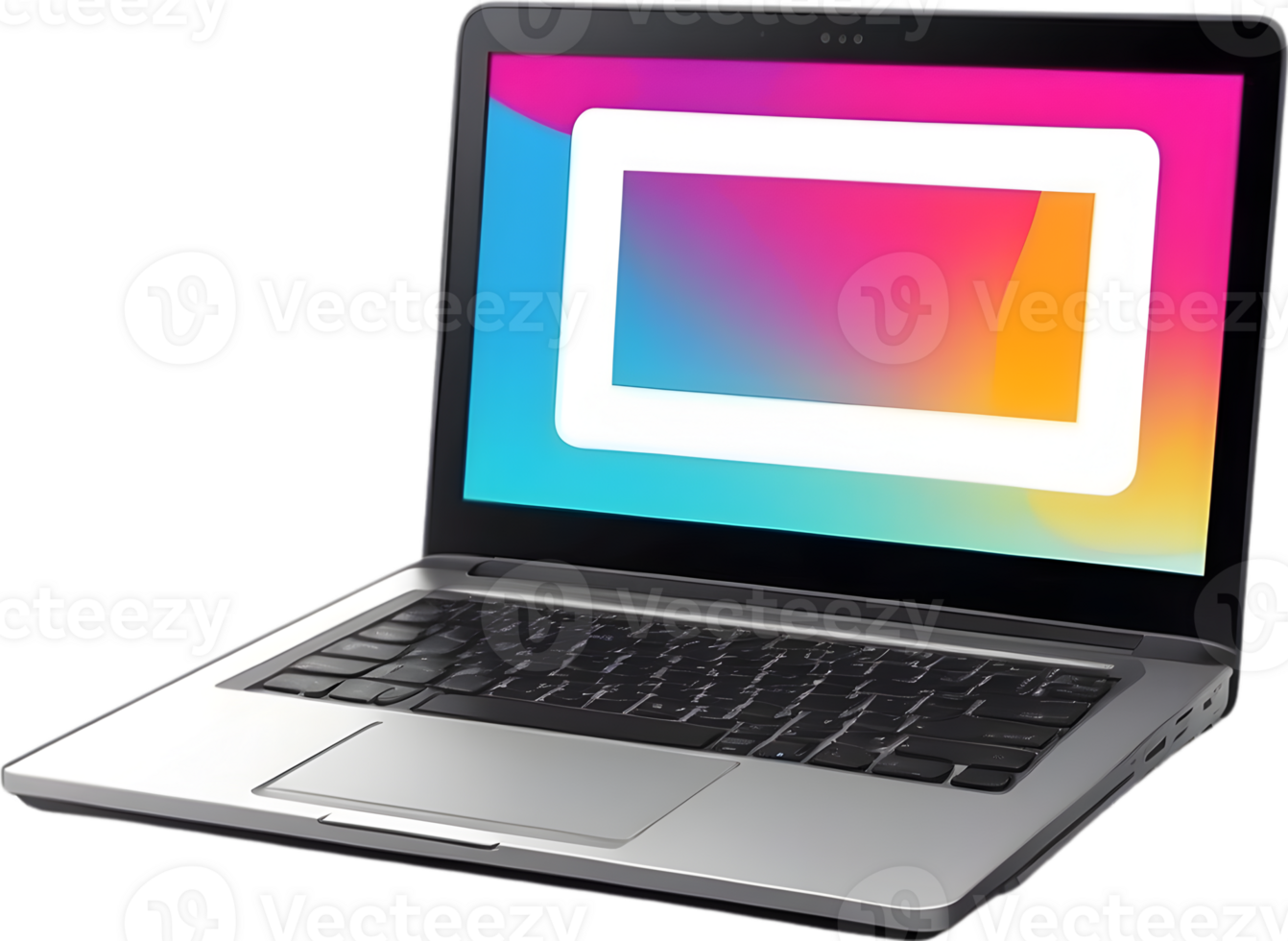 AI generated a laptop with a colorful screen ai generative png