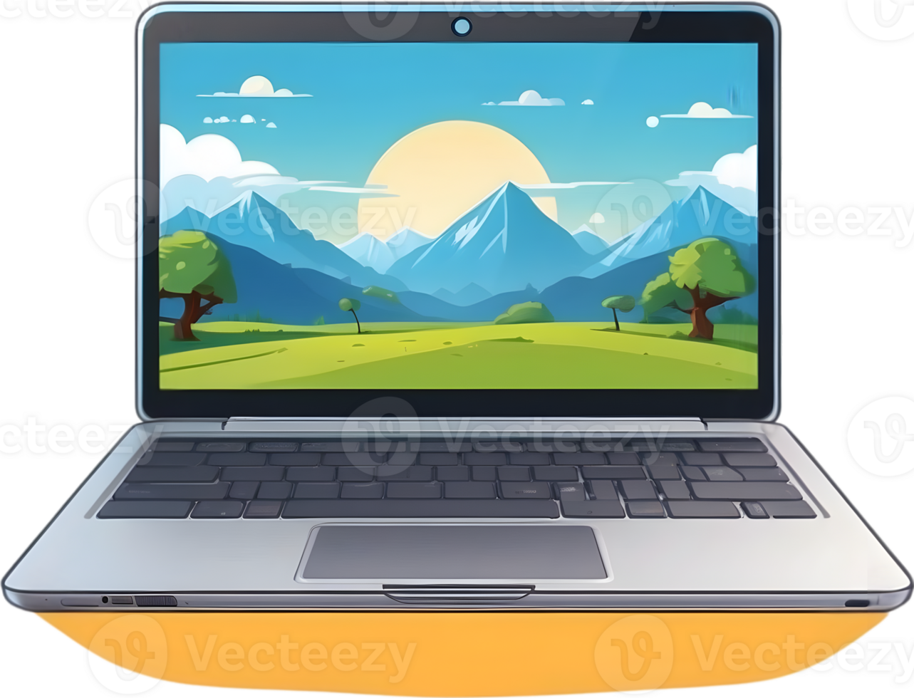 AI generated a laptop with a colorful screen ai generative png