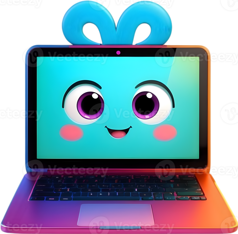 AI generated a laptop with a colorful screen ai generative png