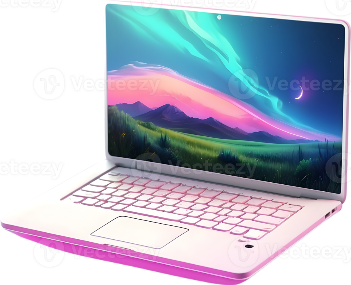 AI generated a laptop with a colorful screen ai generative png