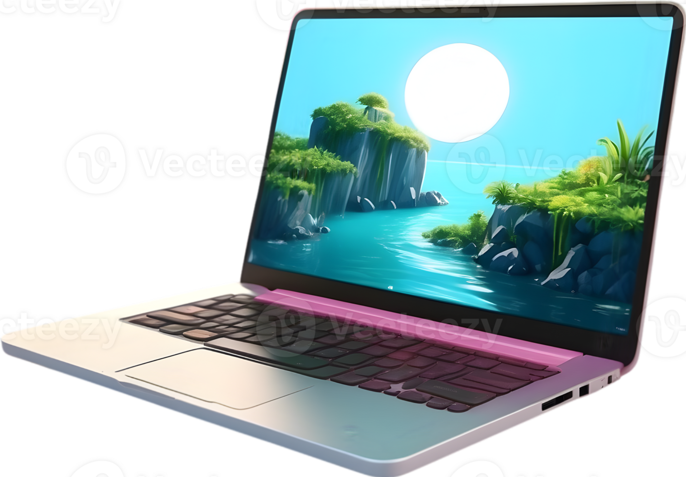 AI generated a laptop with a colorful screen ai generative png