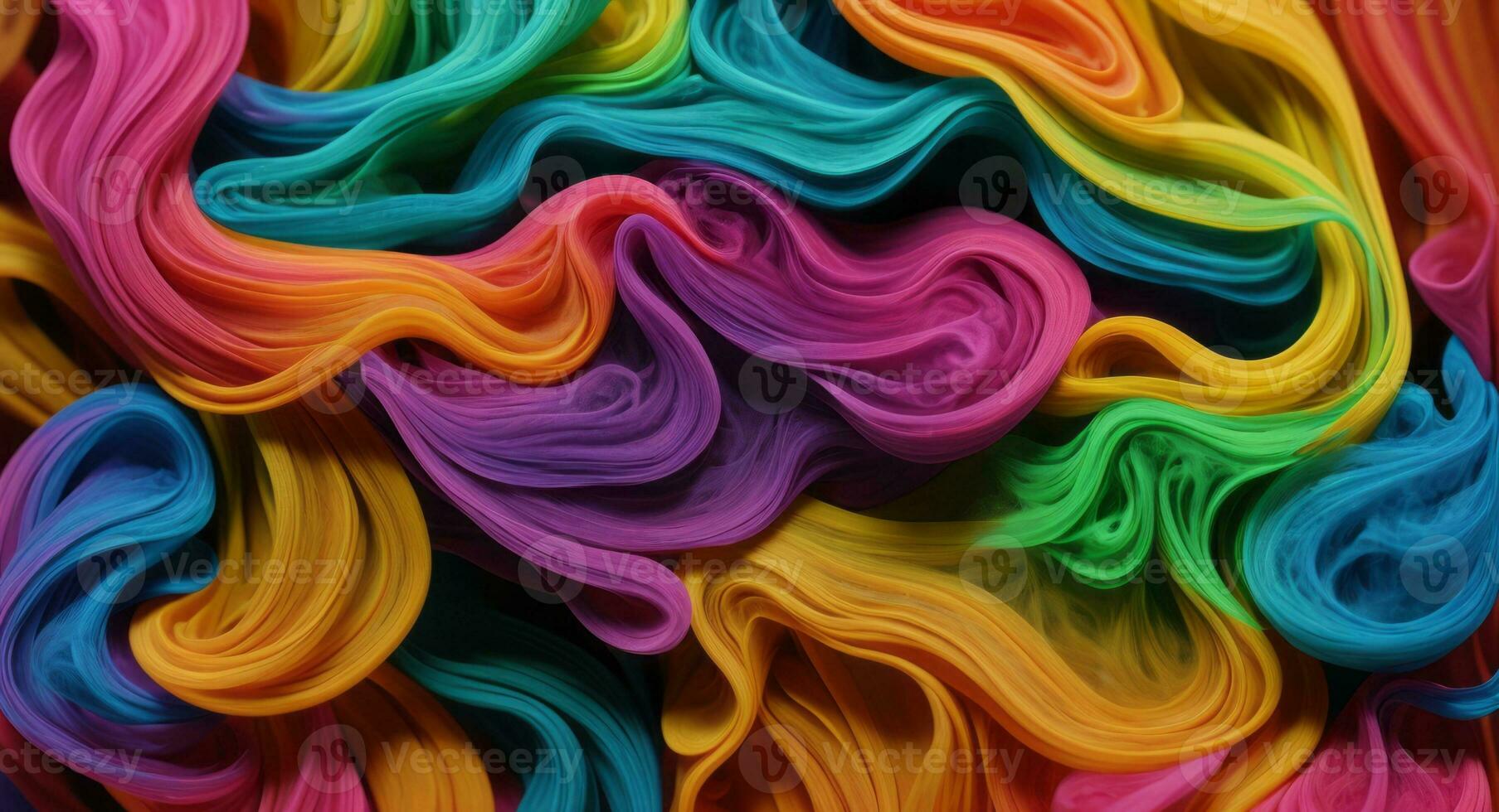 AI generated Dynamic Colorful Smoke Flow On Dark Background Wallpaper Abstract photo