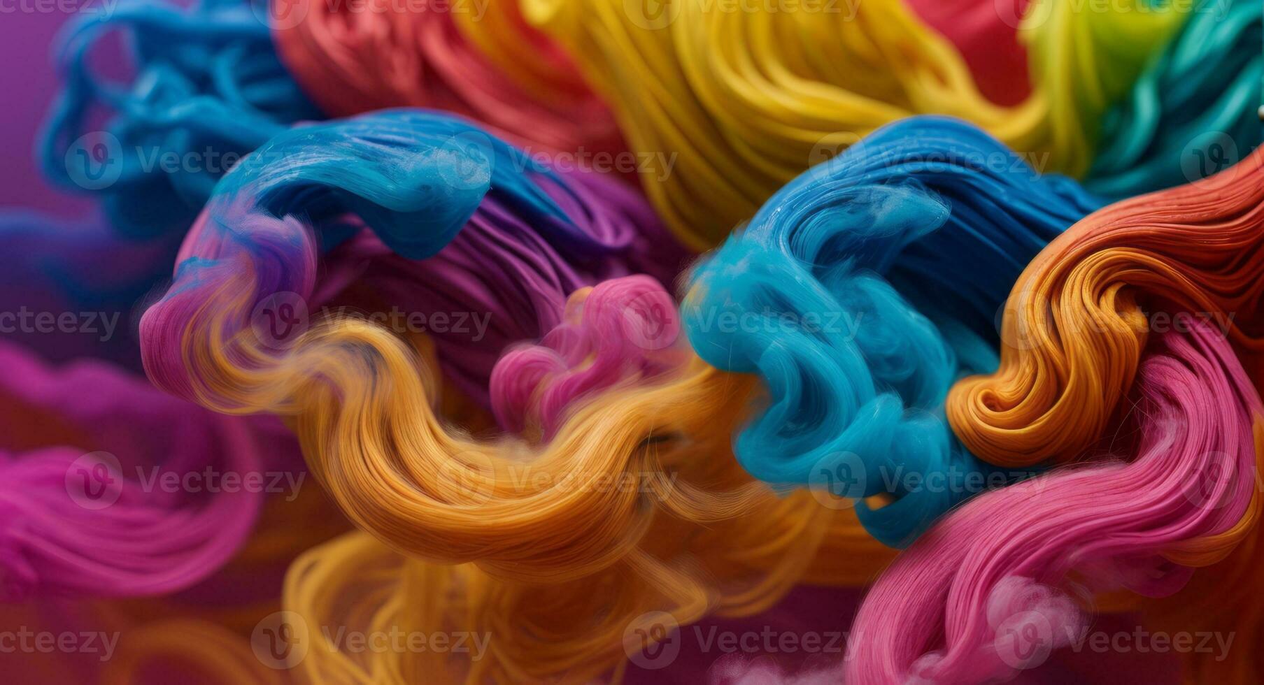 AI generated Dynamic Colorful Smoke Flow On Dark Background Wallpaper Abstract photo