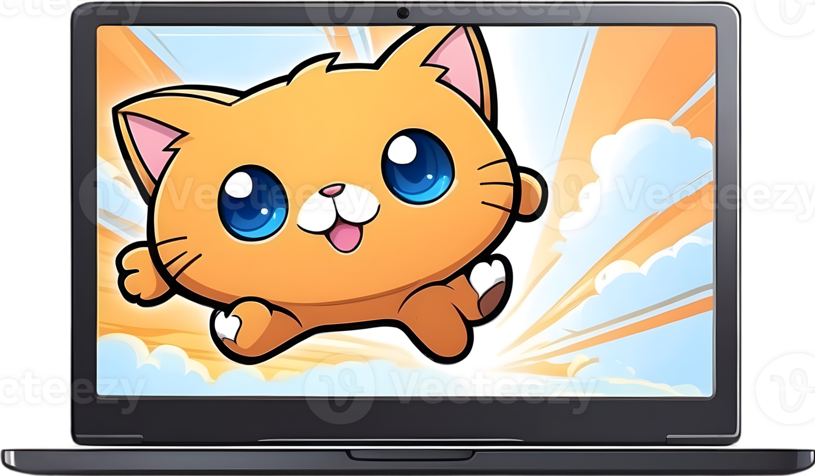 AI generated a laptop with a colorful screen ai generative png