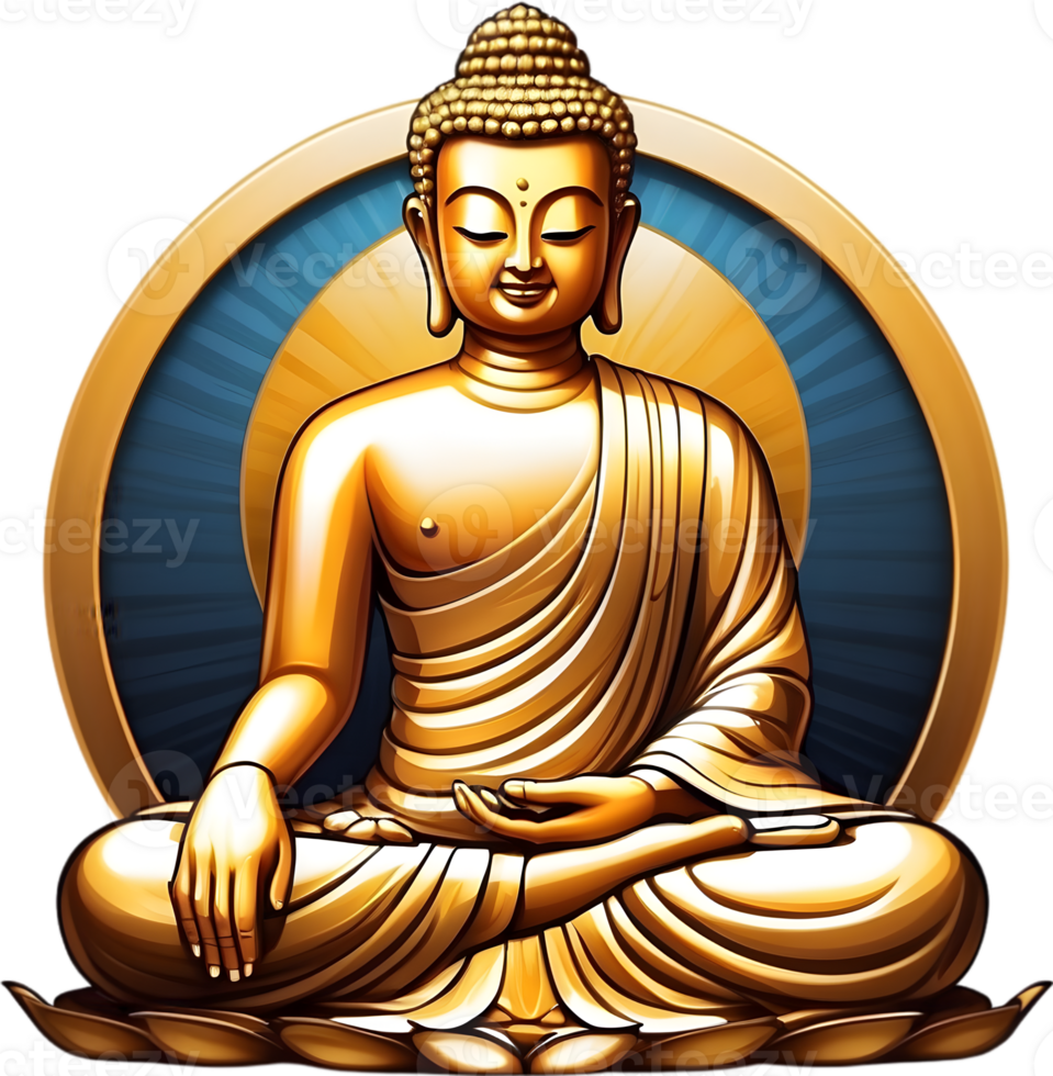 AI generated buddha statue in lotus position on transparent background png