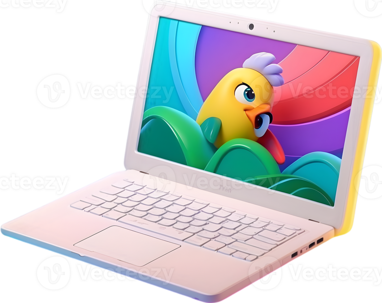 AI generated a laptop with a colorful screen ai generative png