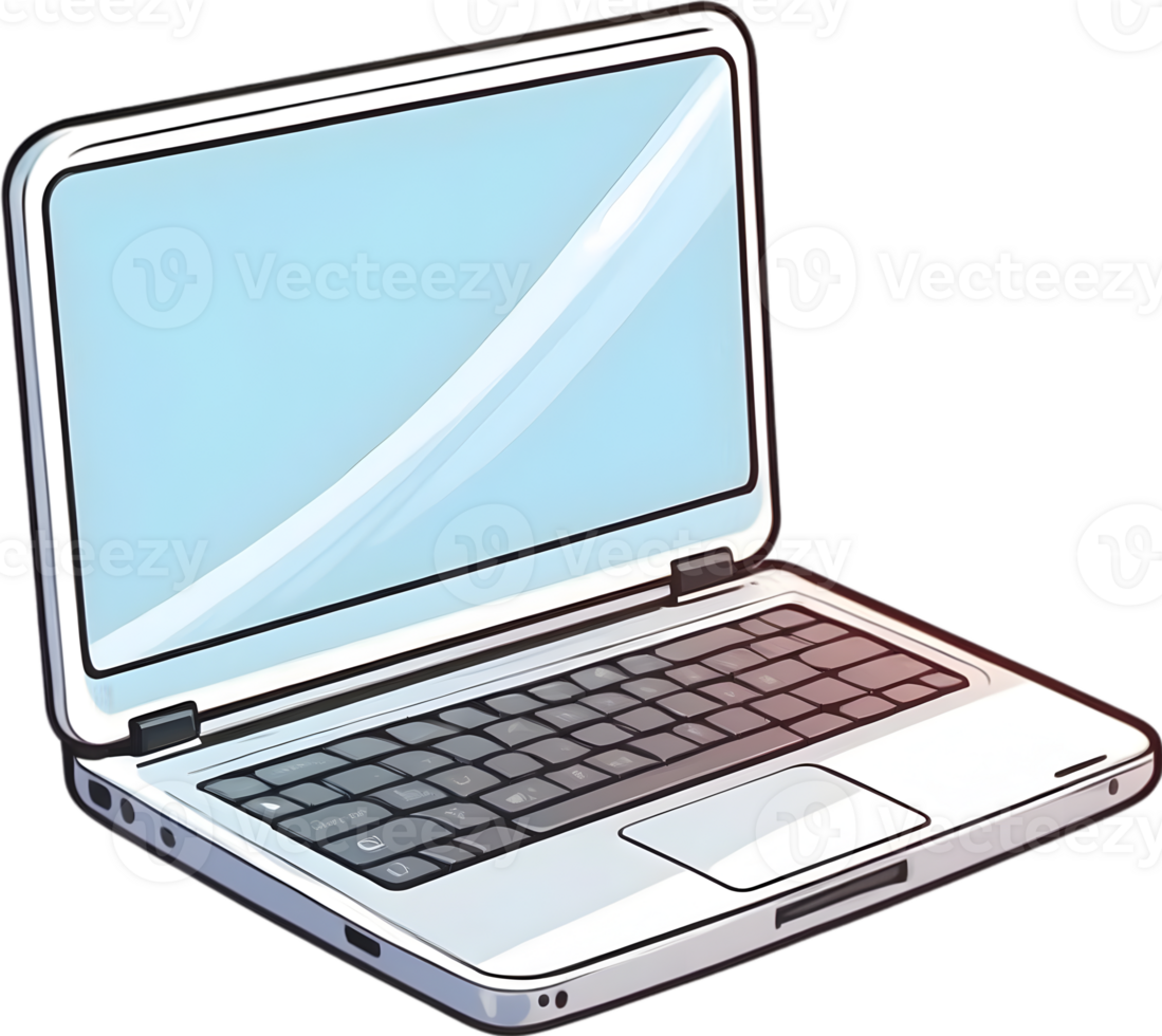AI generated a laptop with a colorful screen ai generative png