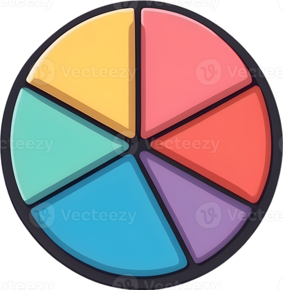 AI generated a colorful pie chart with ai generative png