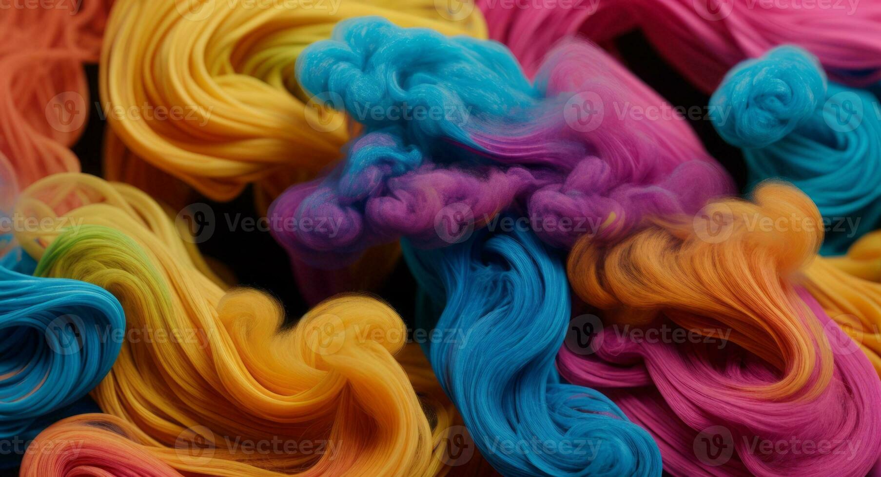 AI generated Dynamic Colorful Smoke Flow On Dark Background Wallpaper Abstract photo