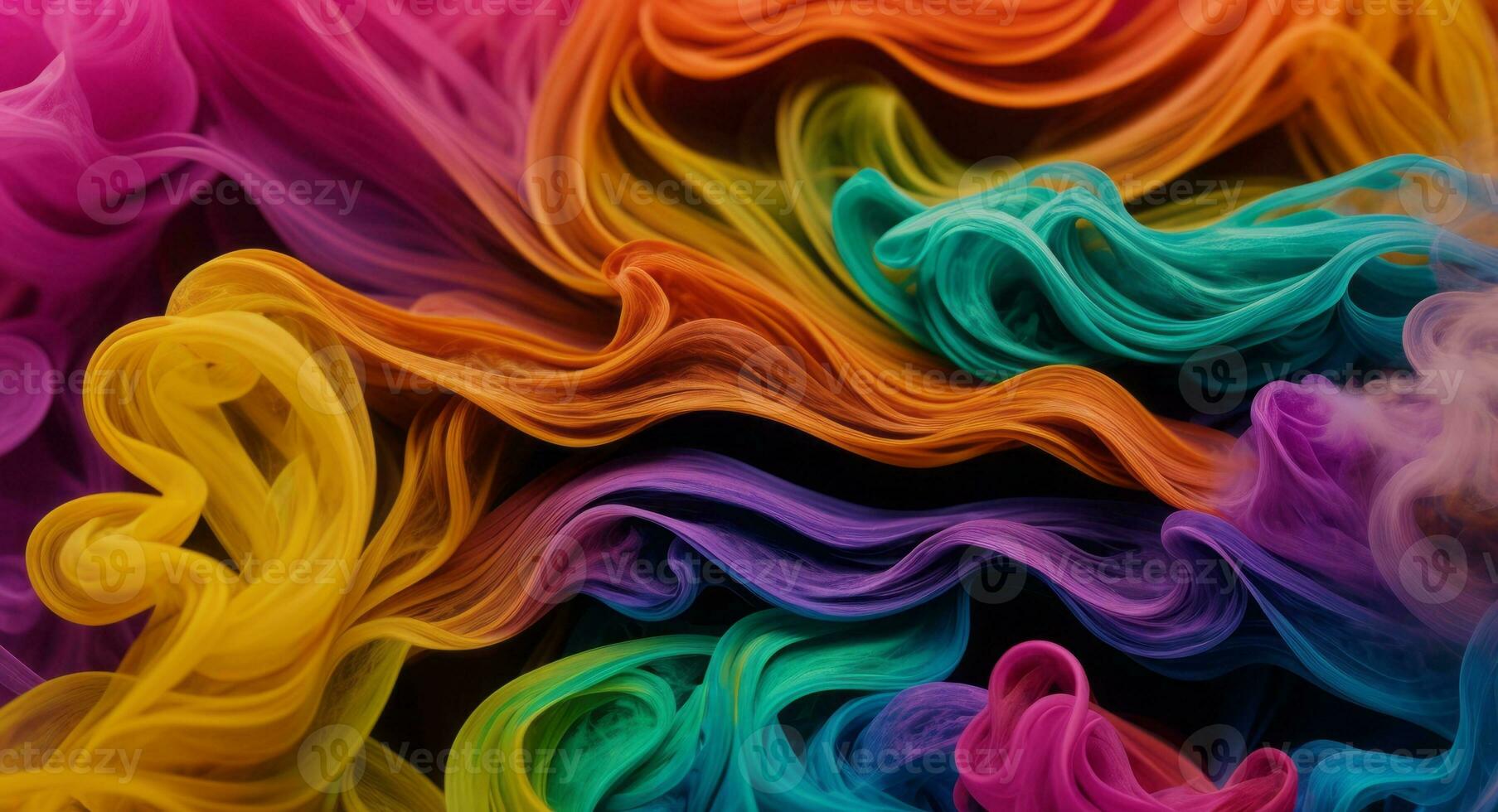 AI generated Dynamic Colorful Smoke Flow On Dark Background Wallpaper Abstract photo