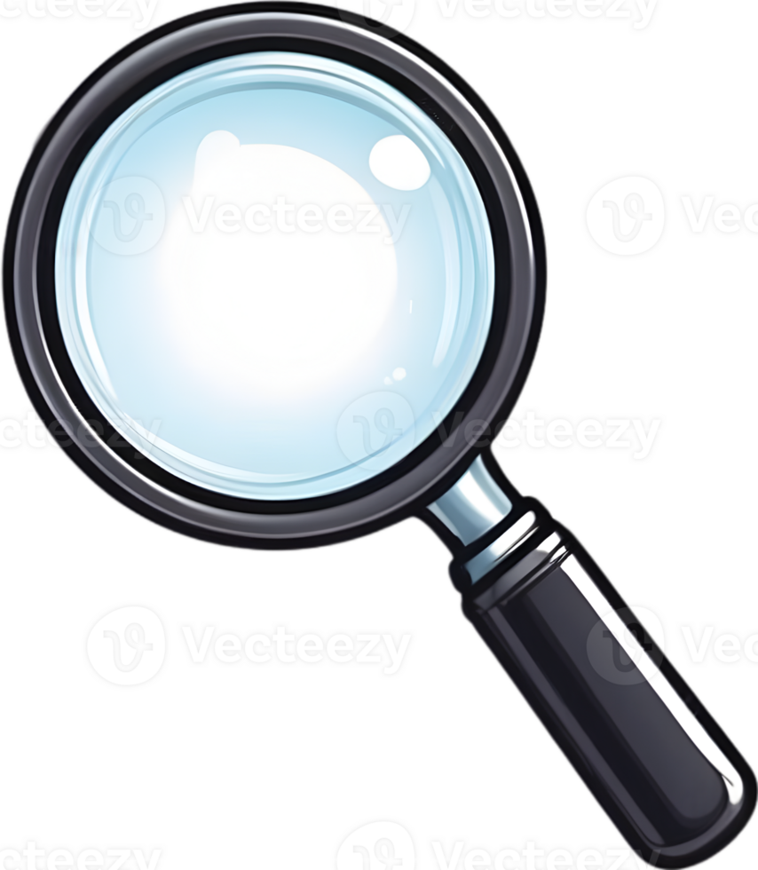 AI generated magnifying glass cartoon character ai generative png