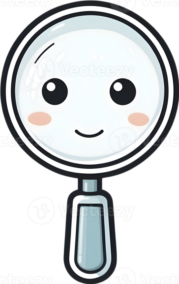 AI generated magnifying glass cartoon character ai generative png