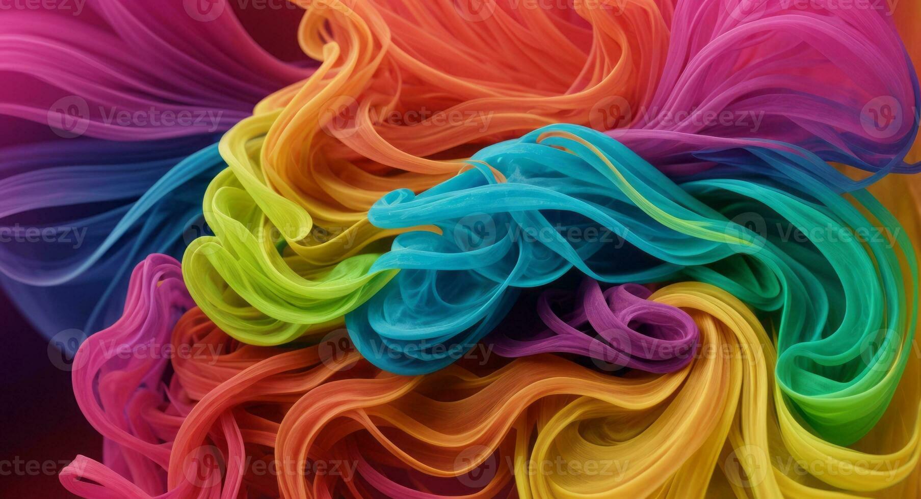 AI generated Dynamic Colorful Smoke Flow On Dark Background Wallpaper Abstract photo