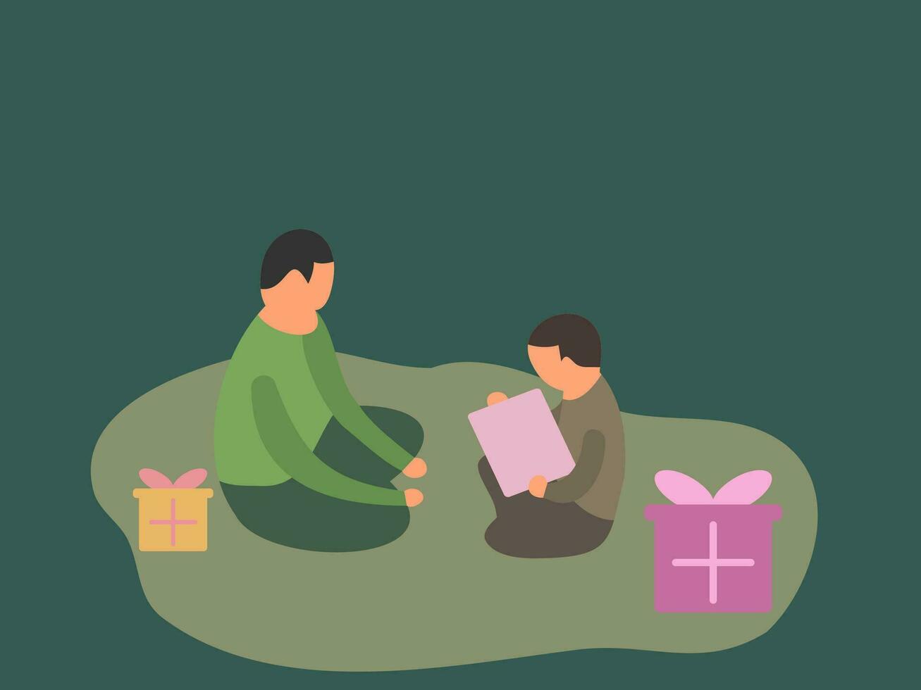 act of giving vector illustration flat design