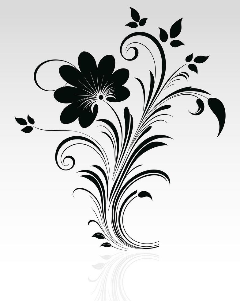 Vector Decorative floral design with  white background