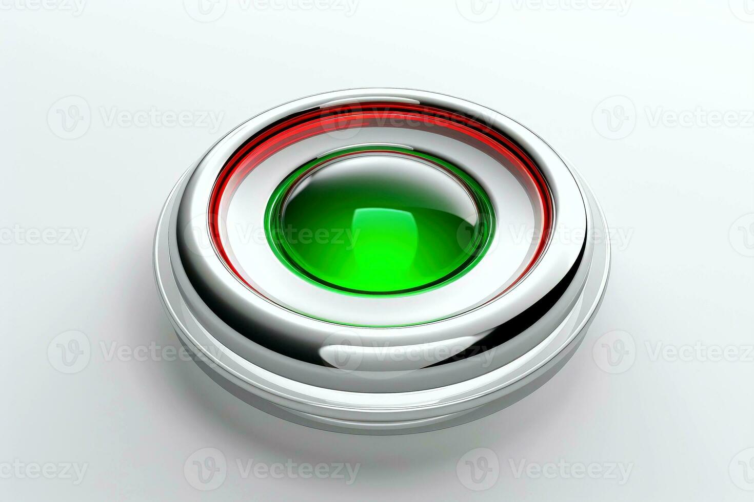 ai generado resumen alto tecnología multicolor botón en blanco fondo, generativo ai foto