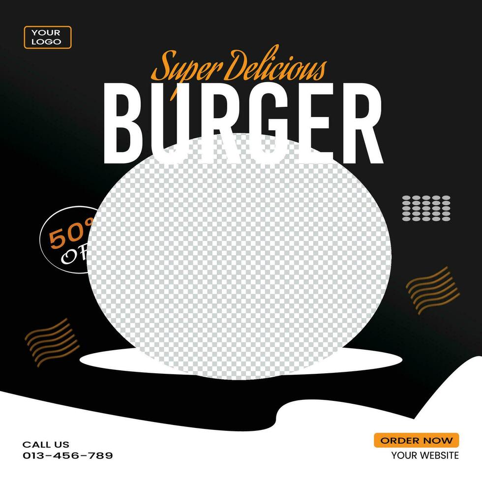 hamburguesa social medios de comunicación enviar temaplate vector