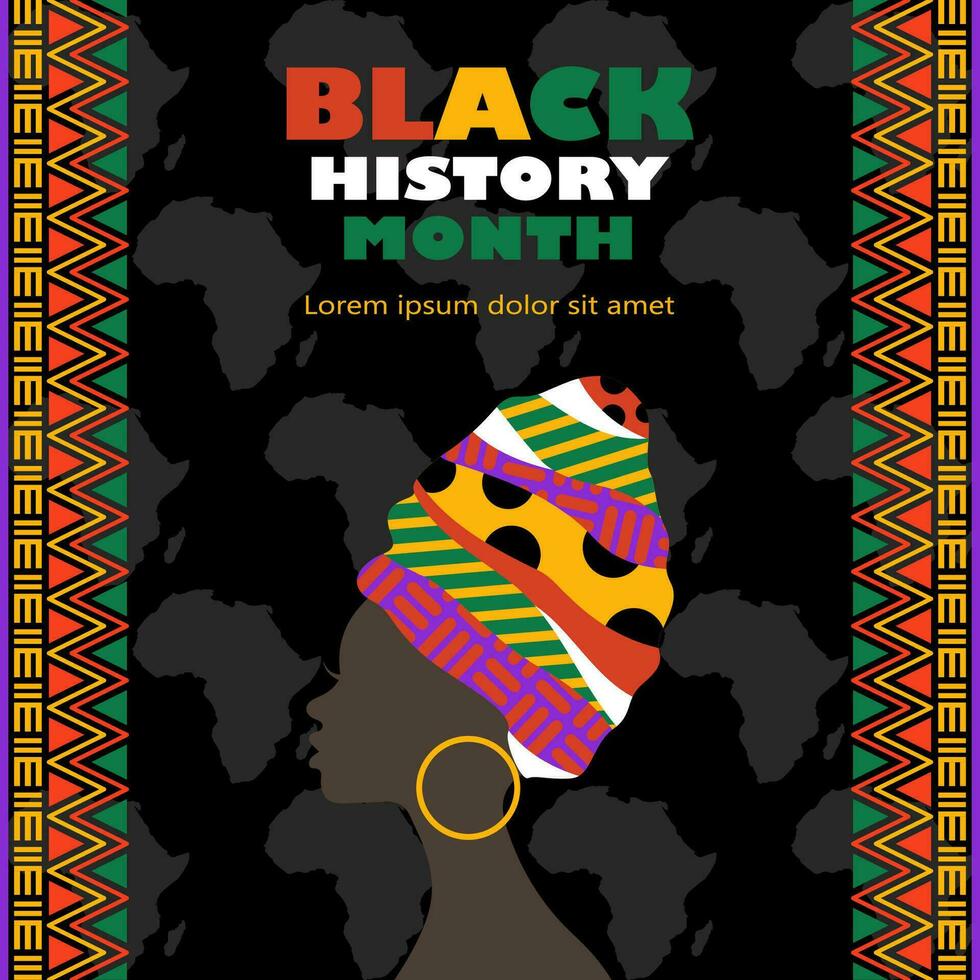 black history month horizontal banner template collection vector