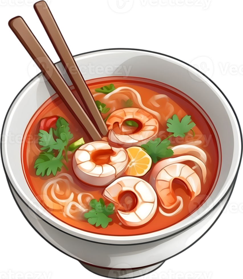 AI generated Tom yum Soup Thai png