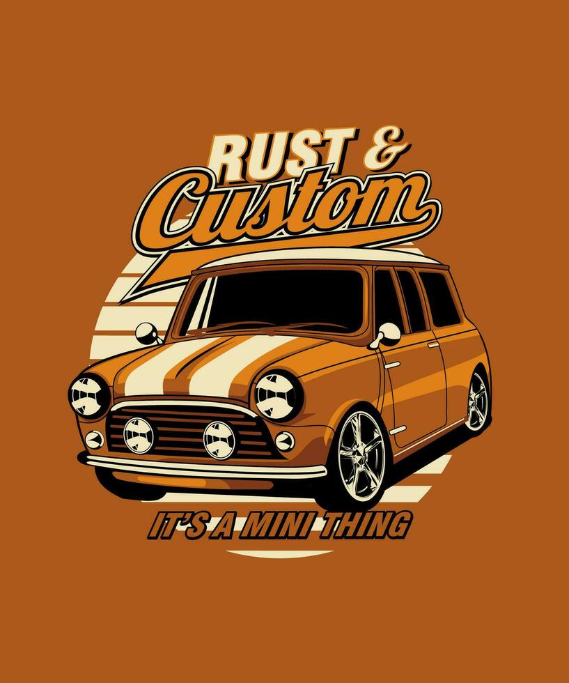 Rush and Custom vintage vector illustration style.